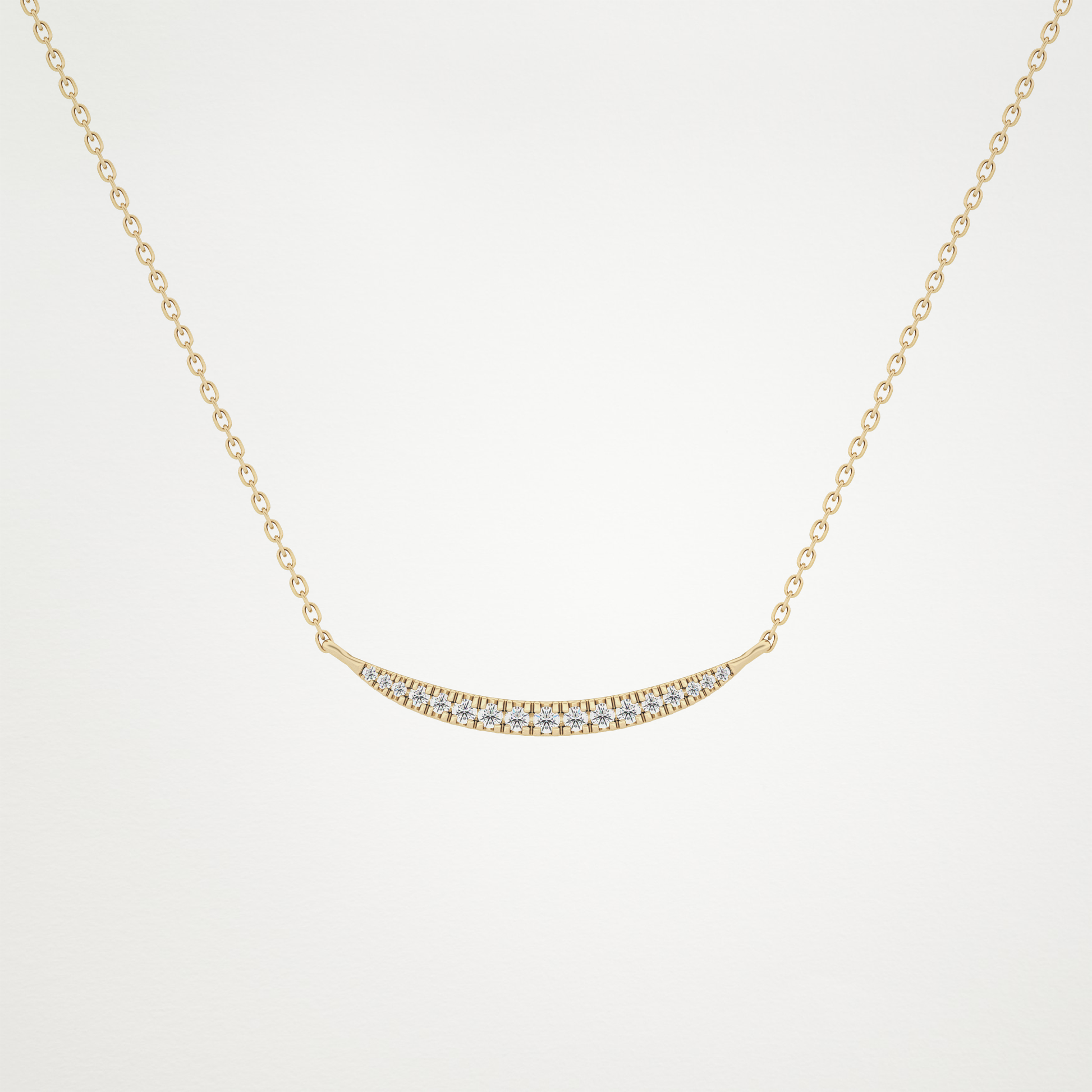 0.91 CT Moissanite Smile Necklace in 14K or 18K Solid Gold – DEF Color, VVS Clarity