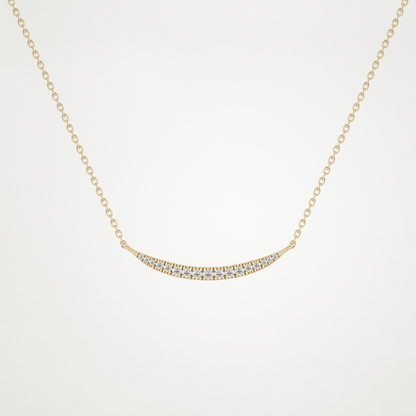 0.91 CT Moissanite Smile Necklace in 14K or 18K Solid Gold – DEF Color, VVS Clarity