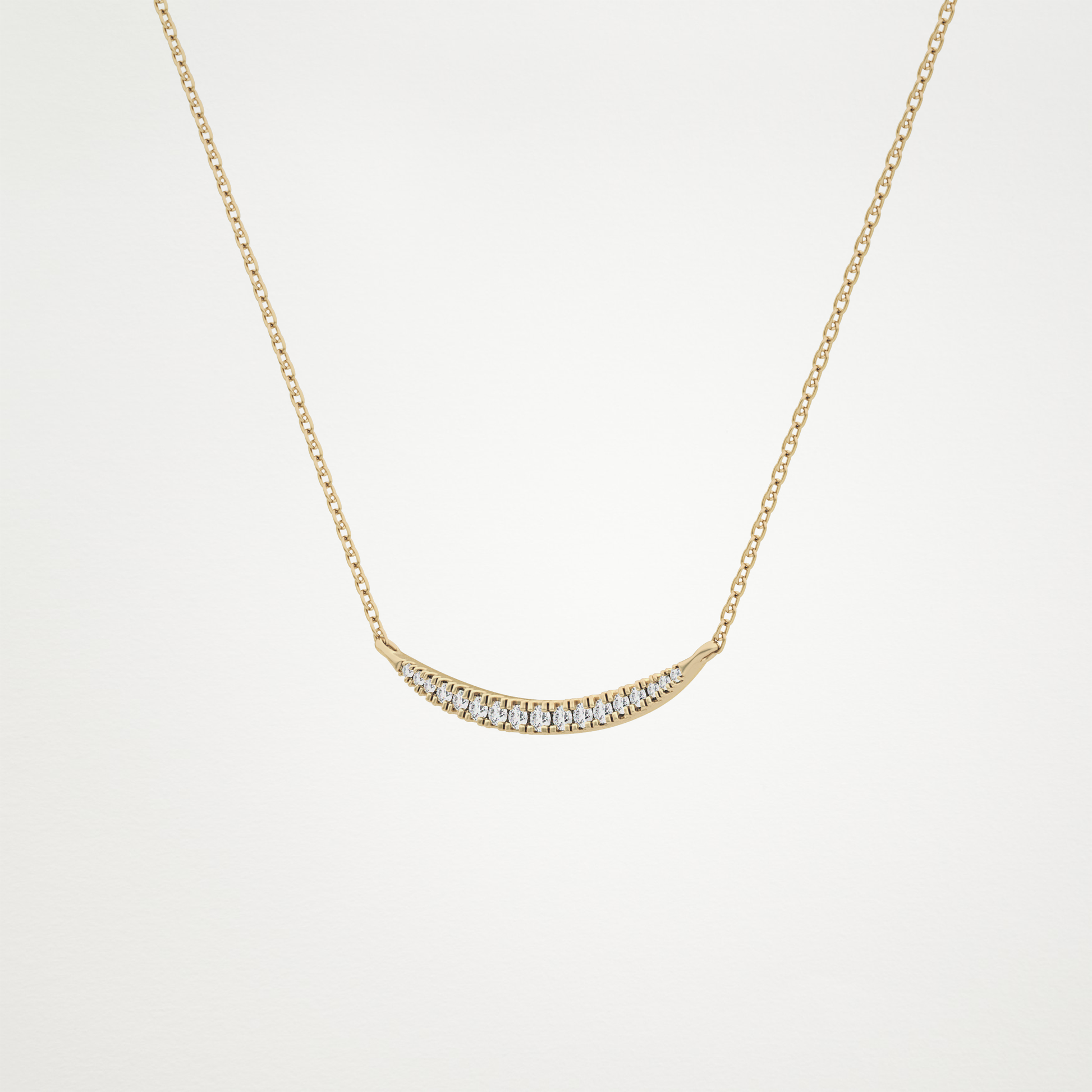 0.91 CT Moissanite Smile Necklace in 14K or 18K Solid Gold – DEF Color, VVS Clarity