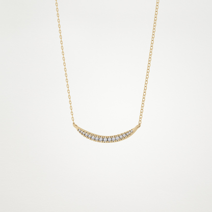 0.91 CT Moissanite Smile Necklace in 14K or 18K Solid Gold – DEF Color, VVS Clarity