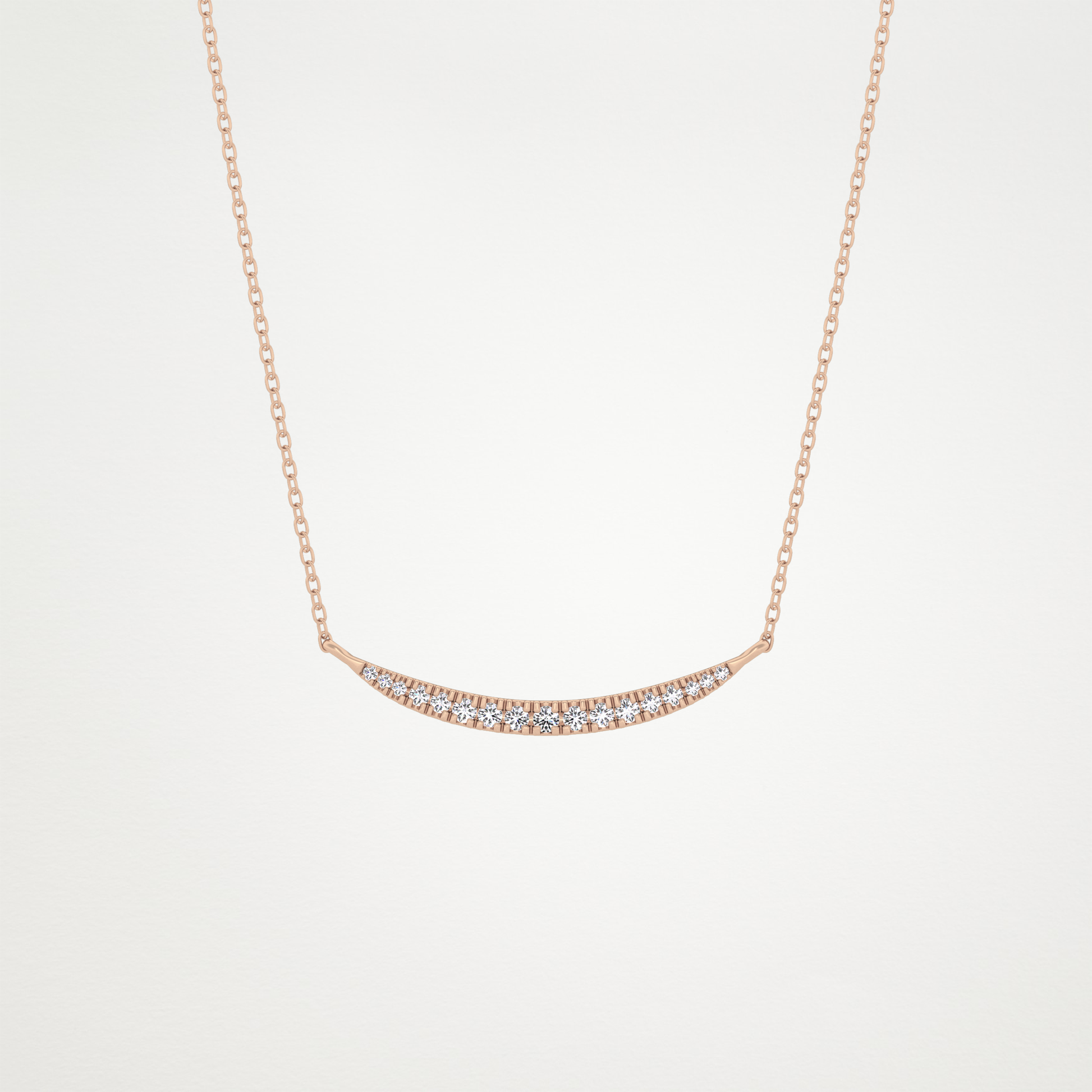 0.91 CT Moissanite Smile Necklace in 14K or 18K Solid Gold – DEF Color, VVS Clarity