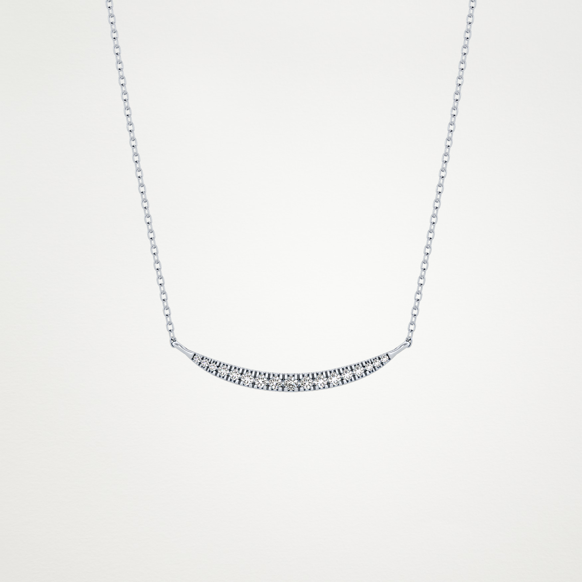 0.91 CT Moissanite Smile Necklace in 14K or 18K Solid Gold – DEF Color, VVS Clarity
