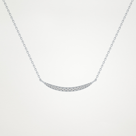 0.91 CT Moissanite Smile Necklace in 14K or 18K Solid Gold – DEF Color, VVS Clarity