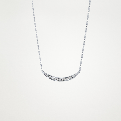 0.91 CT Moissanite Smile Necklace in 14K or 18K Solid Gold – DEF Color, VVS Clarity