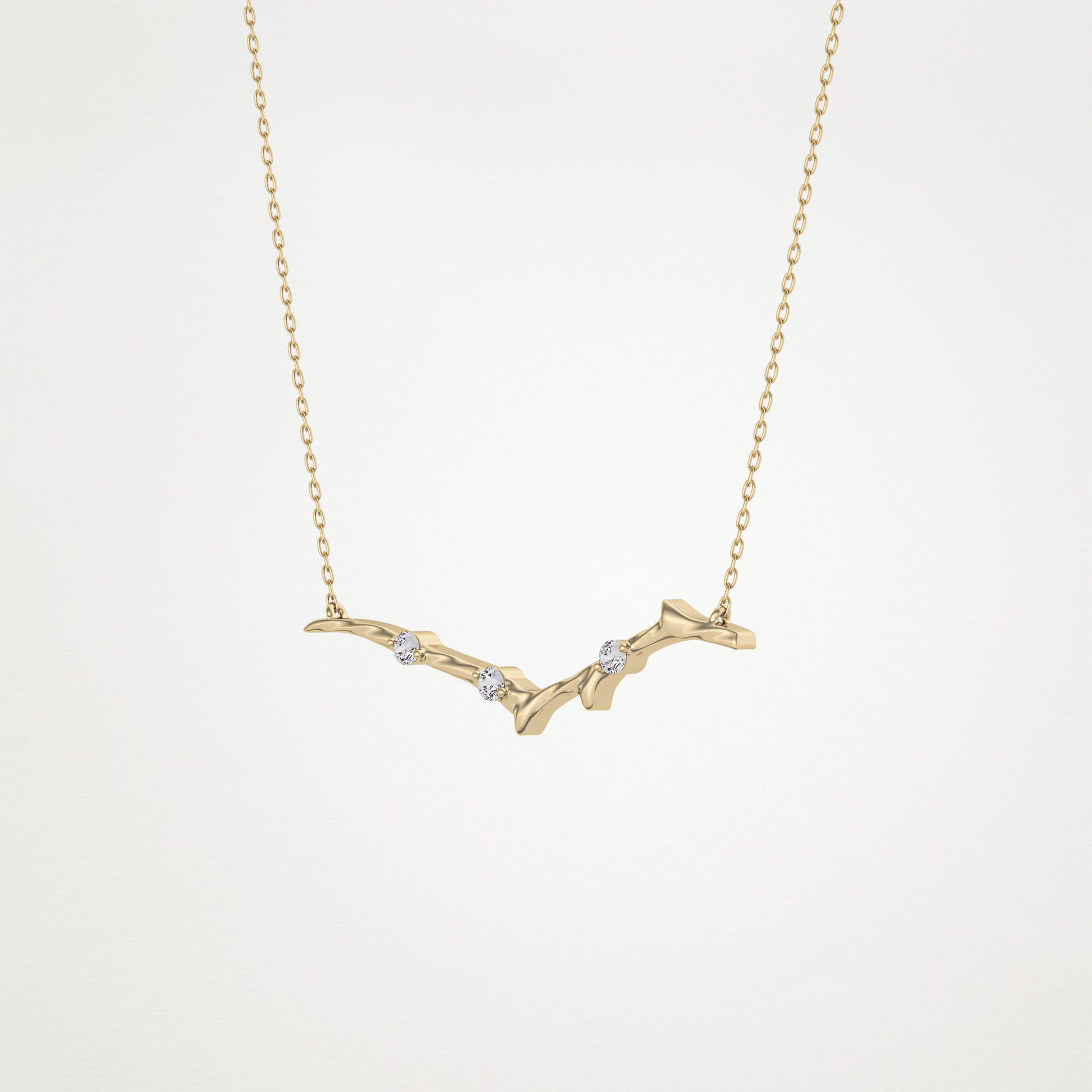0.7 CT Moissanite Random Necklace in 14K or 18K Solid Gold – DEF Color, VVS Clarity