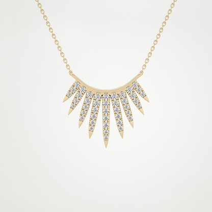 0.426 CT Moissanite Random Necklace in 14K or 18K Solid Gold – DEF Color, VVS Clarity