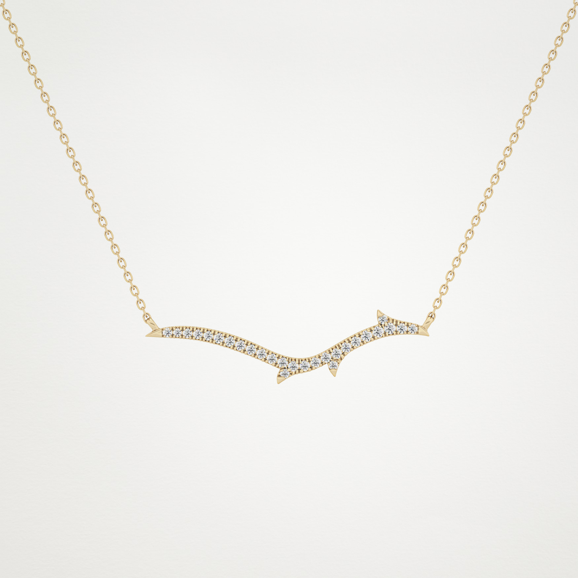 0.123 CT Moissanite Random Necklace in 14K or 18K Solid Gold – DEF Color, VVS Clarity
