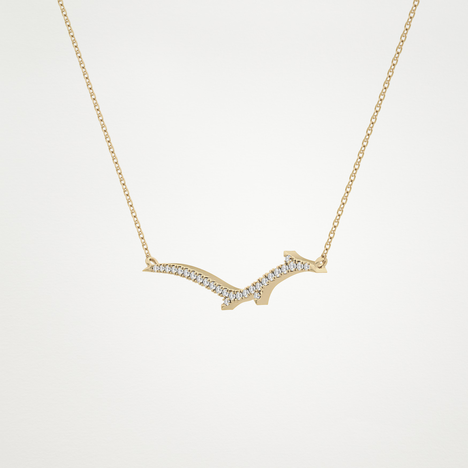 0.123 CT Moissanite Random Necklace in 14K or 18K Solid Gold – DEF Color, VVS Clarity