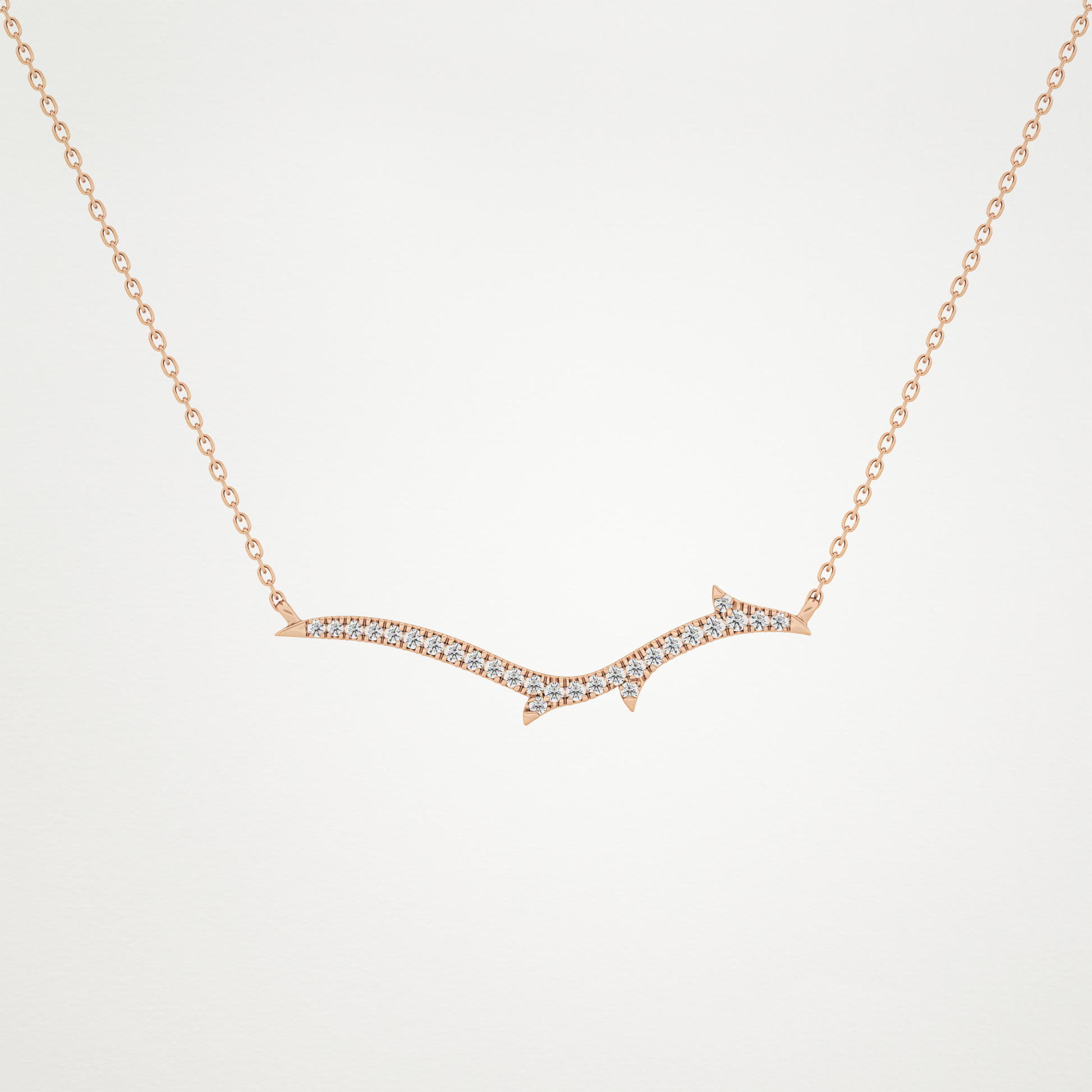0.123 CT Moissanite Random Necklace in 14K or 18K Solid Gold – DEF Color, VVS Clarity