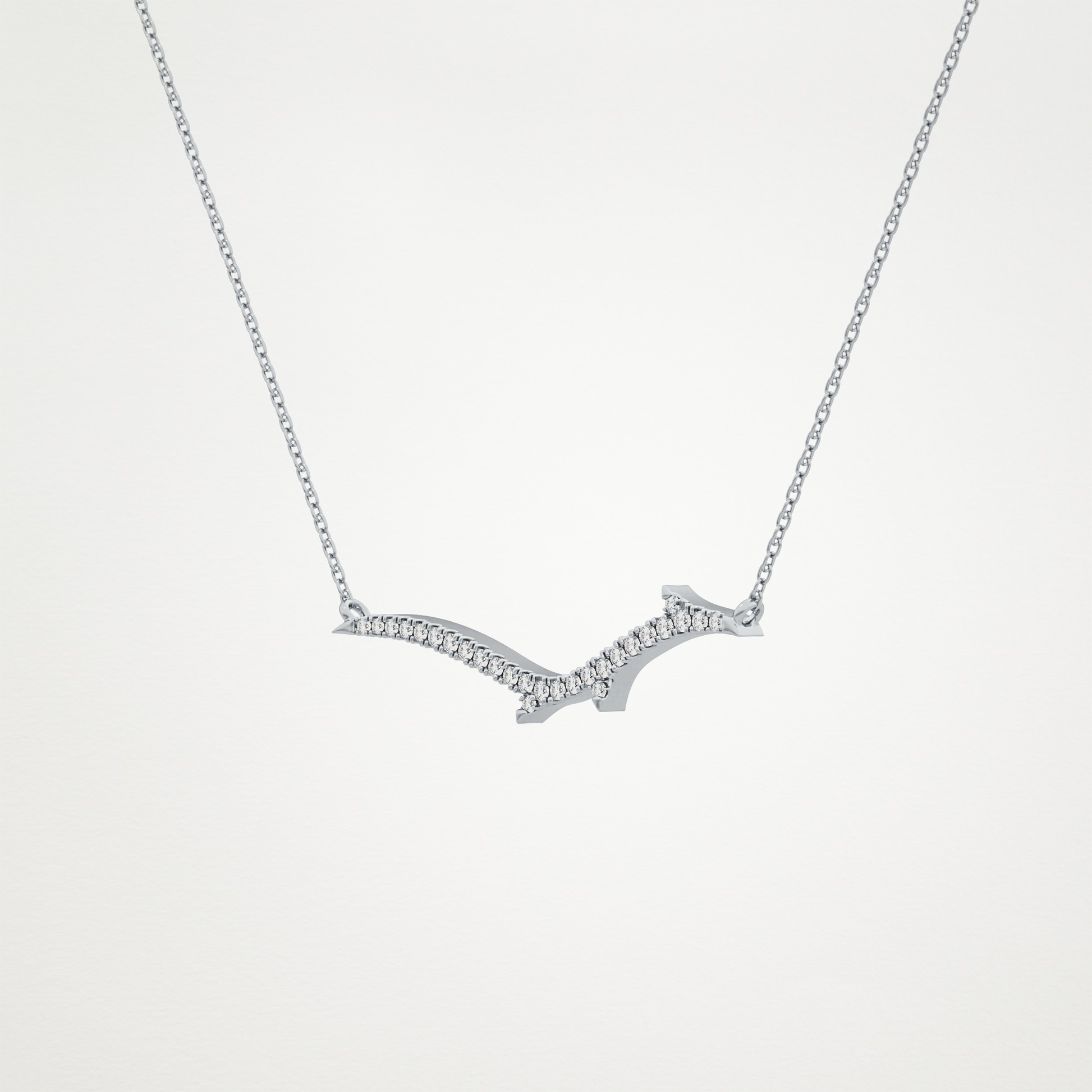 0.123 CT Moissanite Random Necklace in 14K or 18K Solid Gold – DEF Color, VVS Clarity