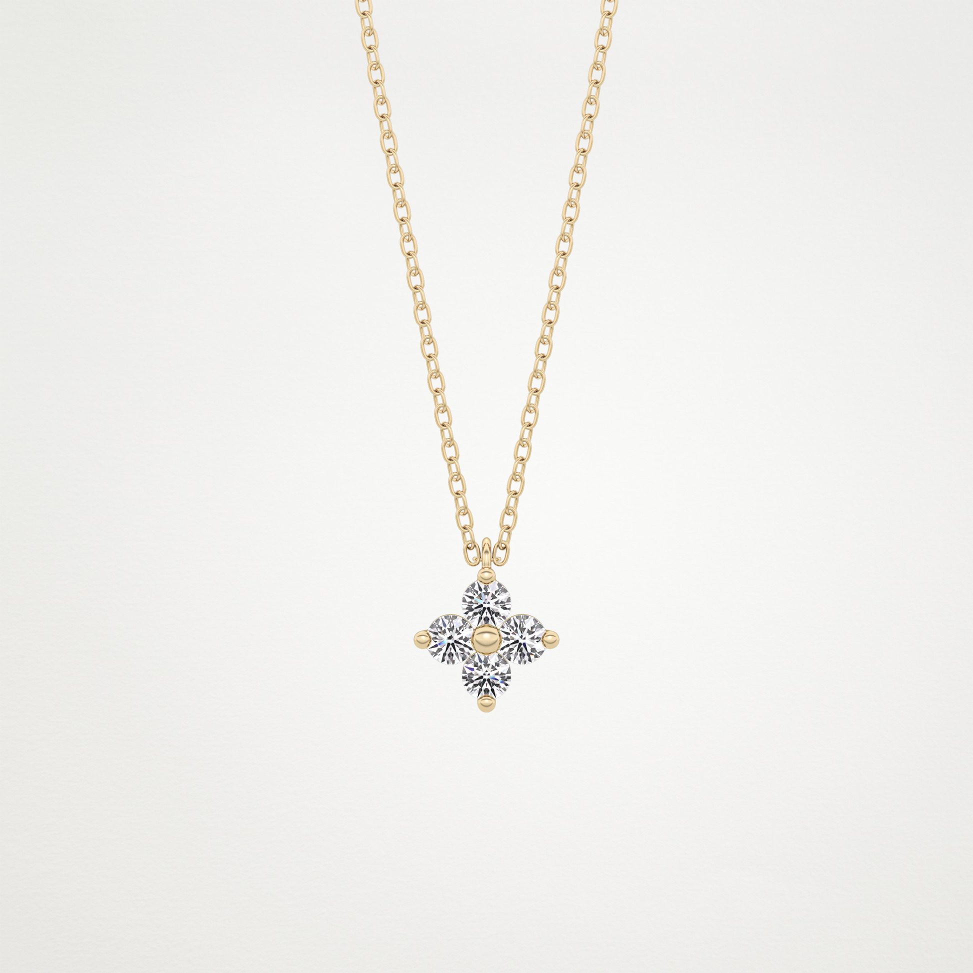 0.16 CT Moissanite Flower Necklace in 14K or 18K Solid Gold – DEF Color, VVS Clarity