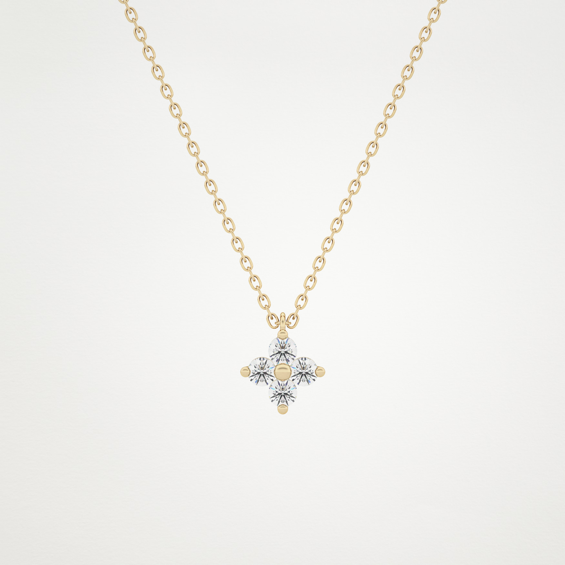 0.16 CT Moissanite Flower Necklace in 14K or 18K Solid Gold – DEF Color, VVS Clarity