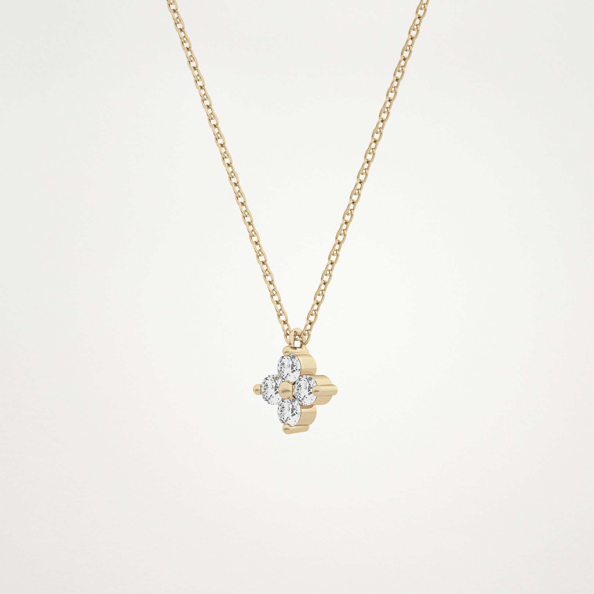 0.16 CT Moissanite Flower Necklace in 14K or 18K Solid Gold – DEF Color, VVS Clarity