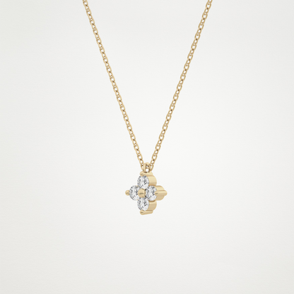 0.16 CT Moissanite Flower Necklace in 14K or 18K Solid Gold – DEF Color, VVS Clarity