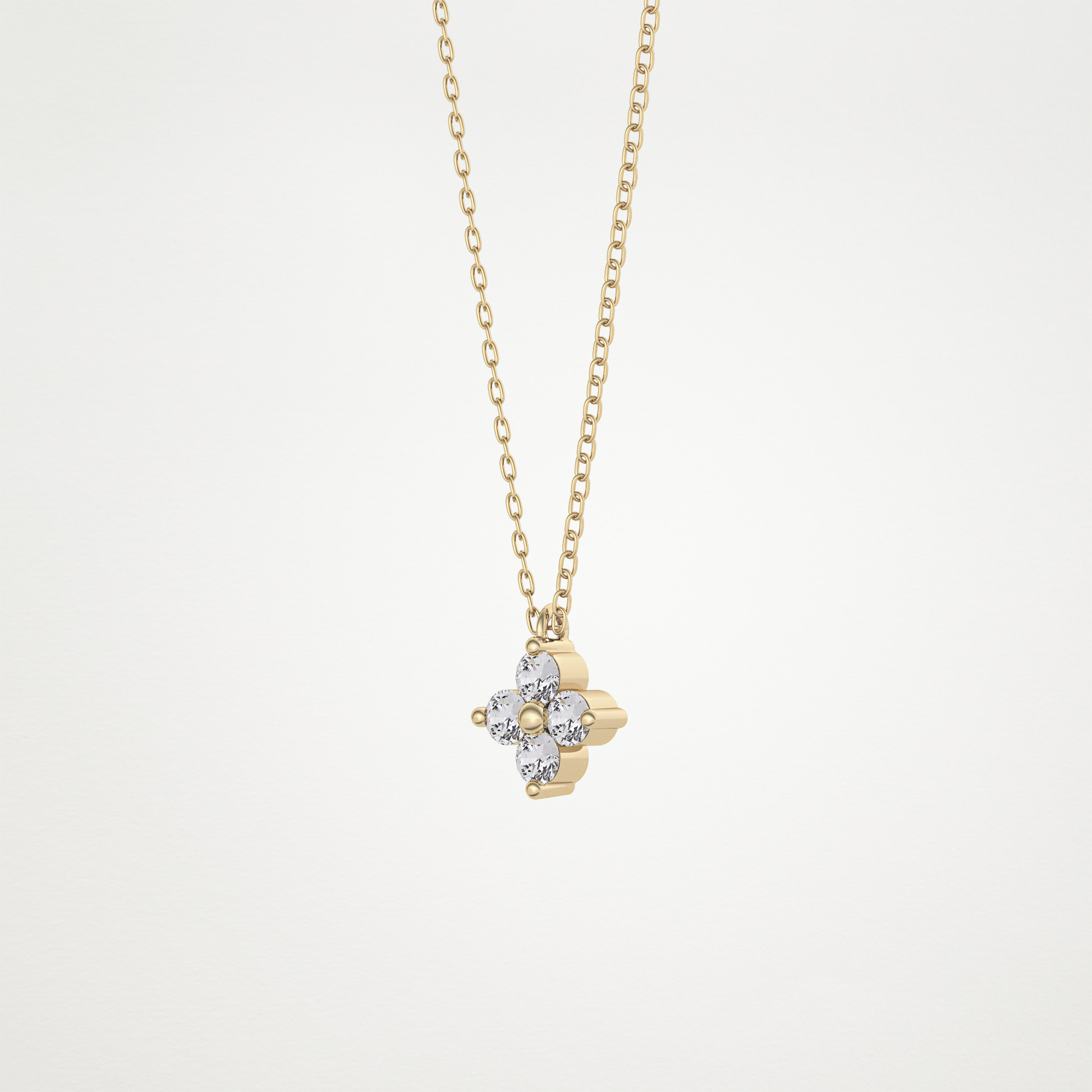 0.16 CT Moissanite Flower Necklace in 14K or 18K Solid Gold – DEF Color, VVS Clarity
