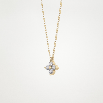 0.16 CT Moissanite Flower Necklace in 14K or 18K Solid Gold – DEF Color, VVS Clarity