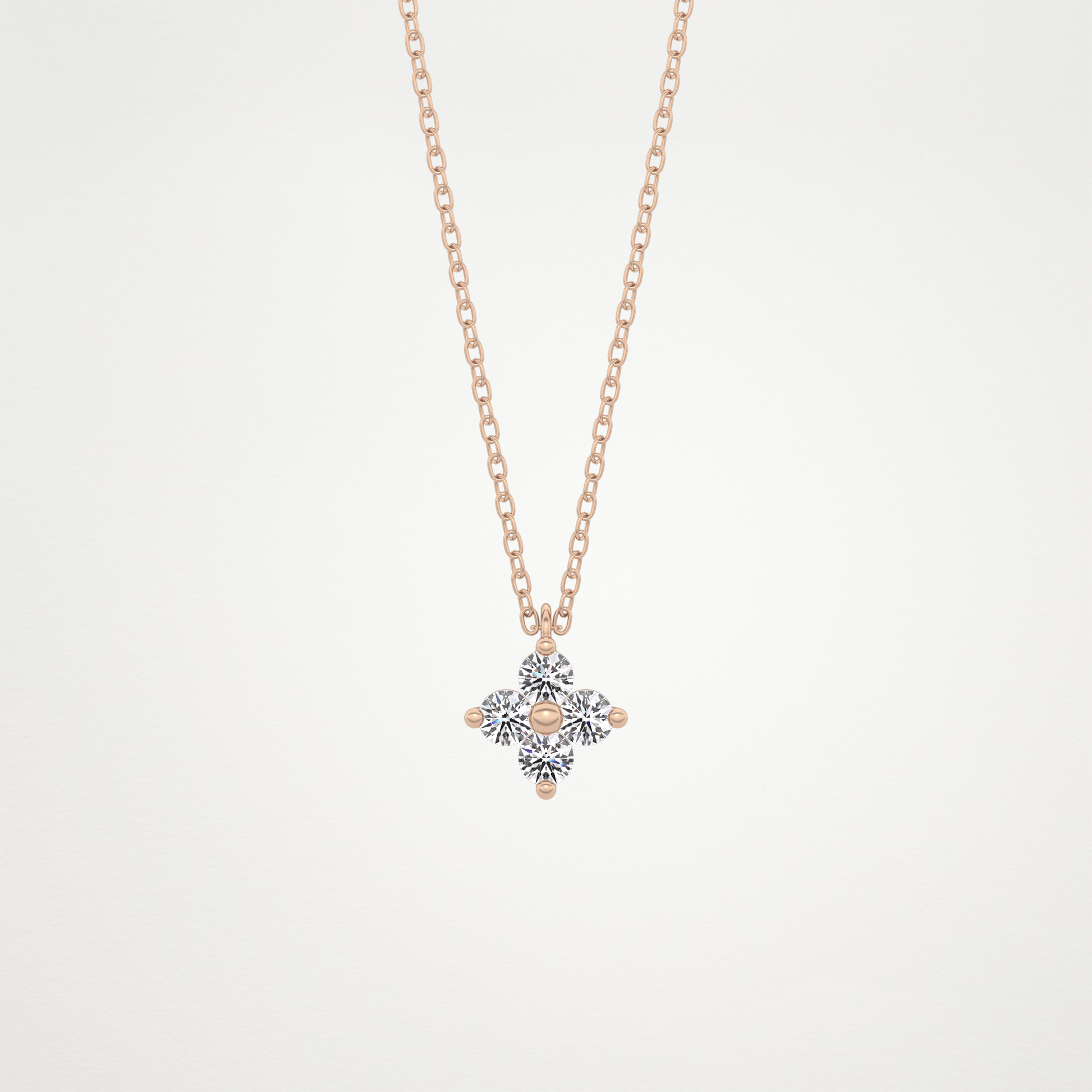 0.16 CT Moissanite Flower Necklace in 14K or 18K Solid Gold – DEF Color, VVS Clarity