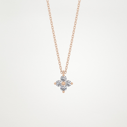 0.16 CT Moissanite Flower Necklace in 14K or 18K Solid Gold – DEF Color, VVS Clarity