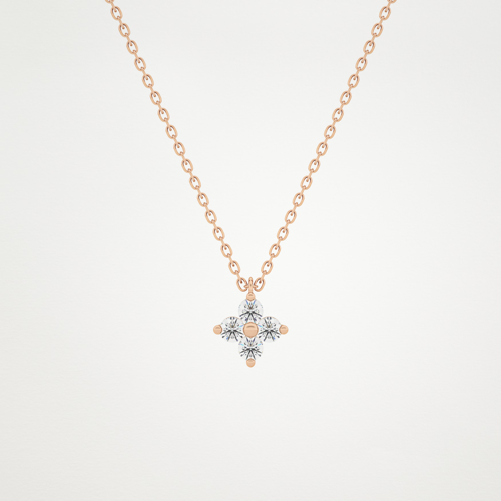 0.16 CT Moissanite Flower Necklace in 14K or 18K Solid Gold – DEF Color, VVS Clarity