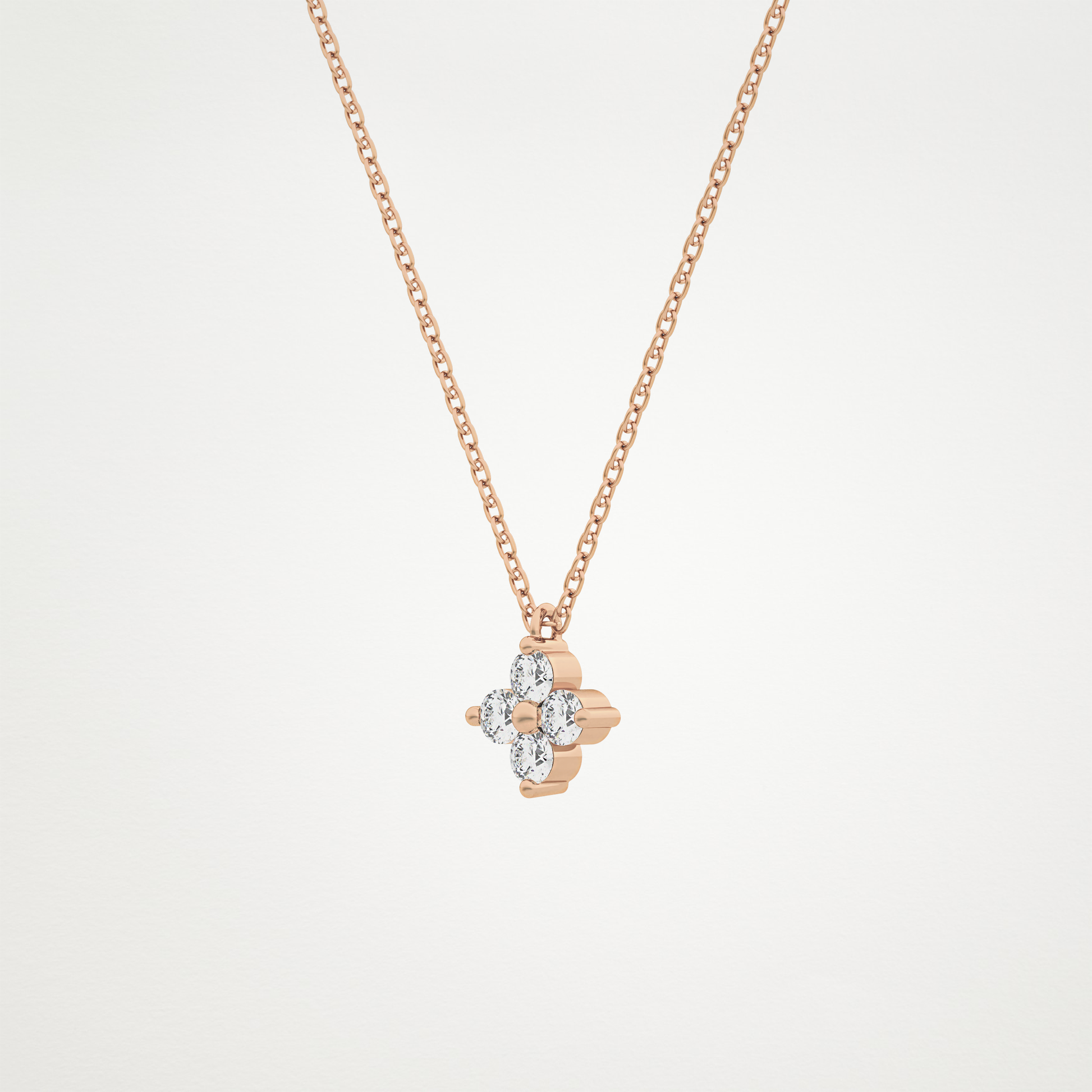 0.16 CT Moissanite Flower Necklace in 14K or 18K Solid Gold – DEF Color, VVS Clarity
