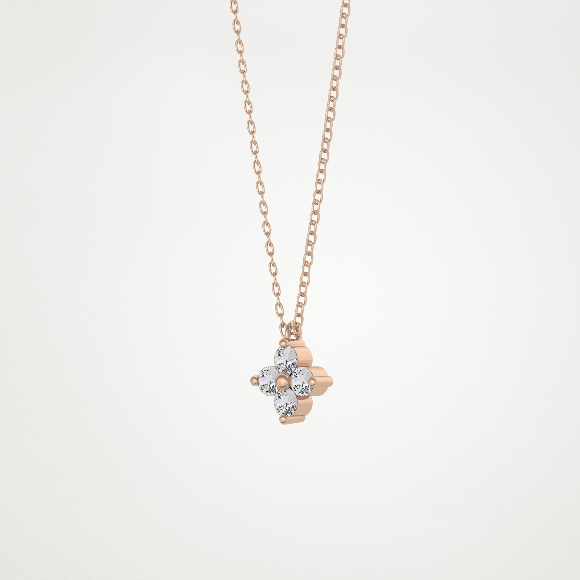 0.16 CT Moissanite Flower Necklace in 14K or 18K Solid Gold – DEF Color, VVS Clarity