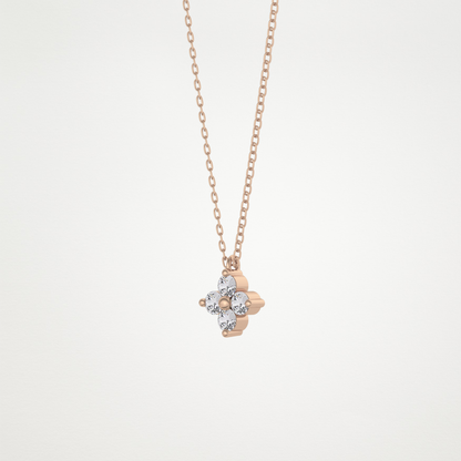 0.16 CT Moissanite Flower Necklace in 14K or 18K Solid Gold – DEF Color, VVS Clarity