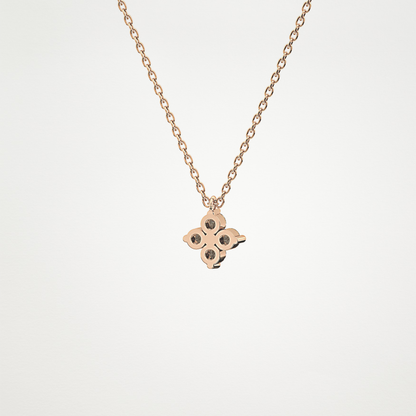 0.16 CT Moissanite Flower Necklace in 14K or 18K Solid Gold – DEF Color, VVS Clarity