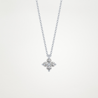 0.16 CT Moissanite Flower Necklace in 14K or 18K Solid Gold – DEF Color, VVS Clarity