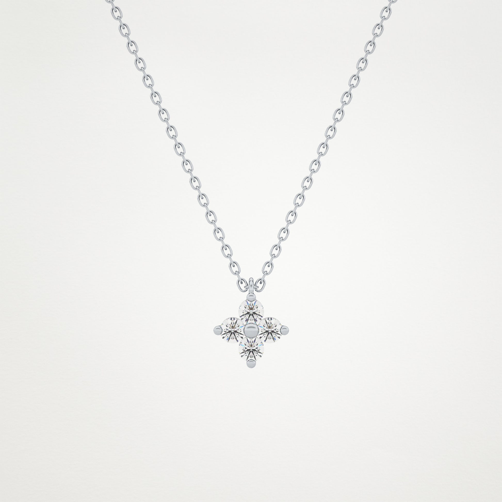 0.16 CT Moissanite Flower Necklace in 14K or 18K Solid Gold – DEF Color, VVS Clarity