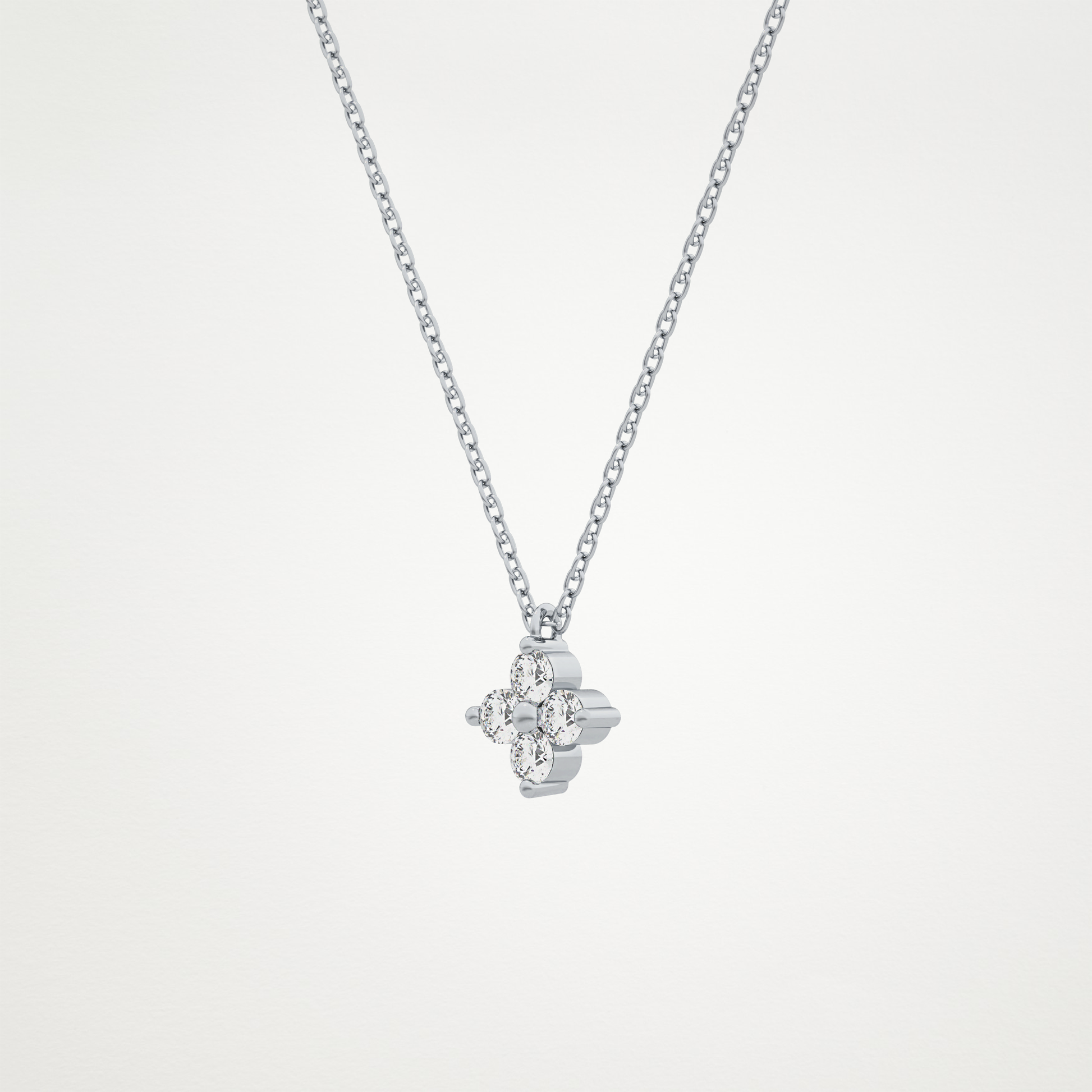 0.16 CT Moissanite Flower Necklace in 14K or 18K Solid Gold – DEF Color, VVS Clarity