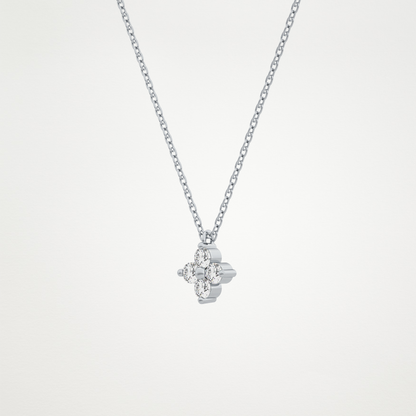 0.16 CT Moissanite Flower Necklace in 14K or 18K Solid Gold – DEF Color, VVS Clarity