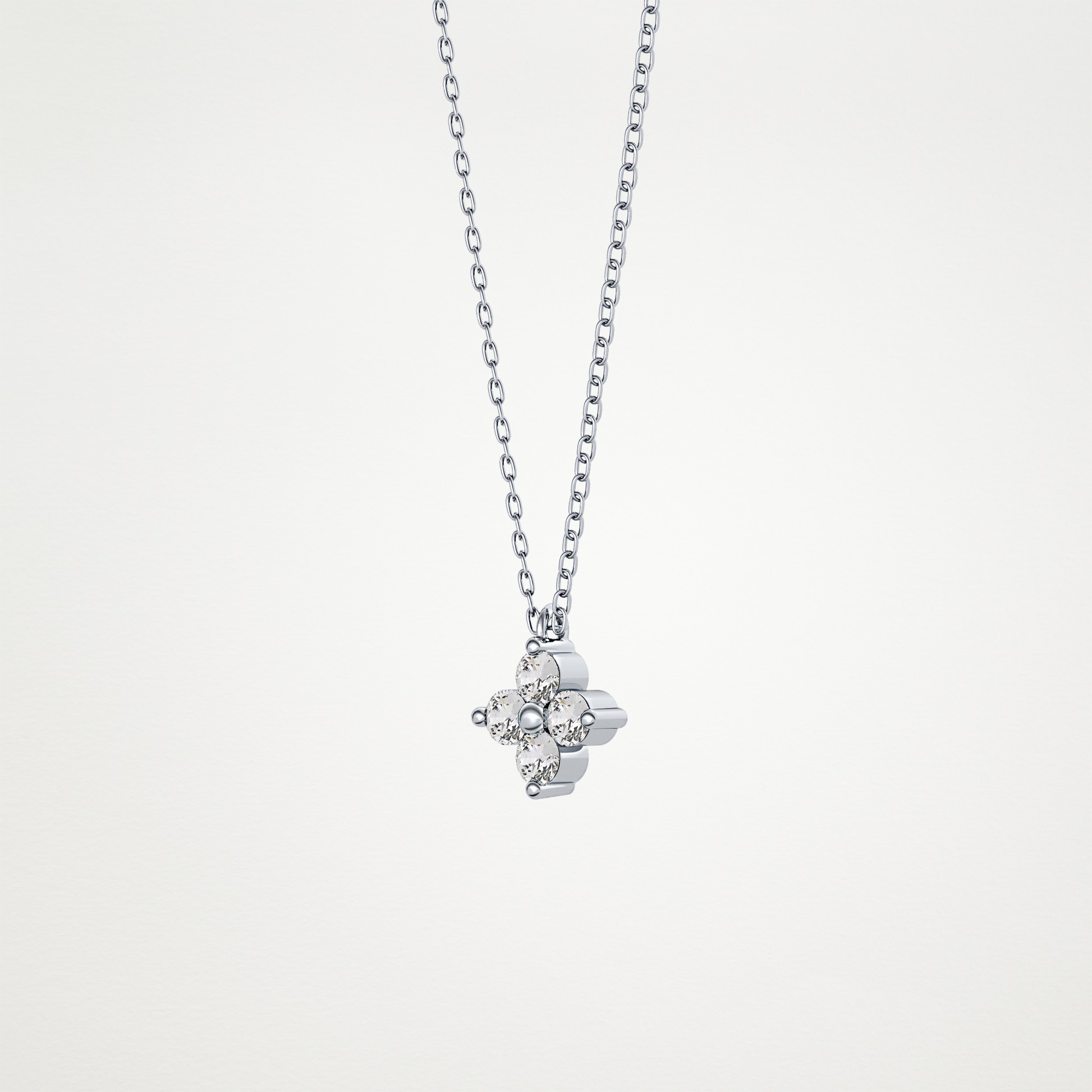 0.16 CT Moissanite Flower Necklace in 14K or 18K Solid Gold – DEF Color, VVS Clarity