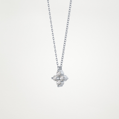 0.16 CT Moissanite Flower Necklace in 14K or 18K Solid Gold – DEF Color, VVS Clarity