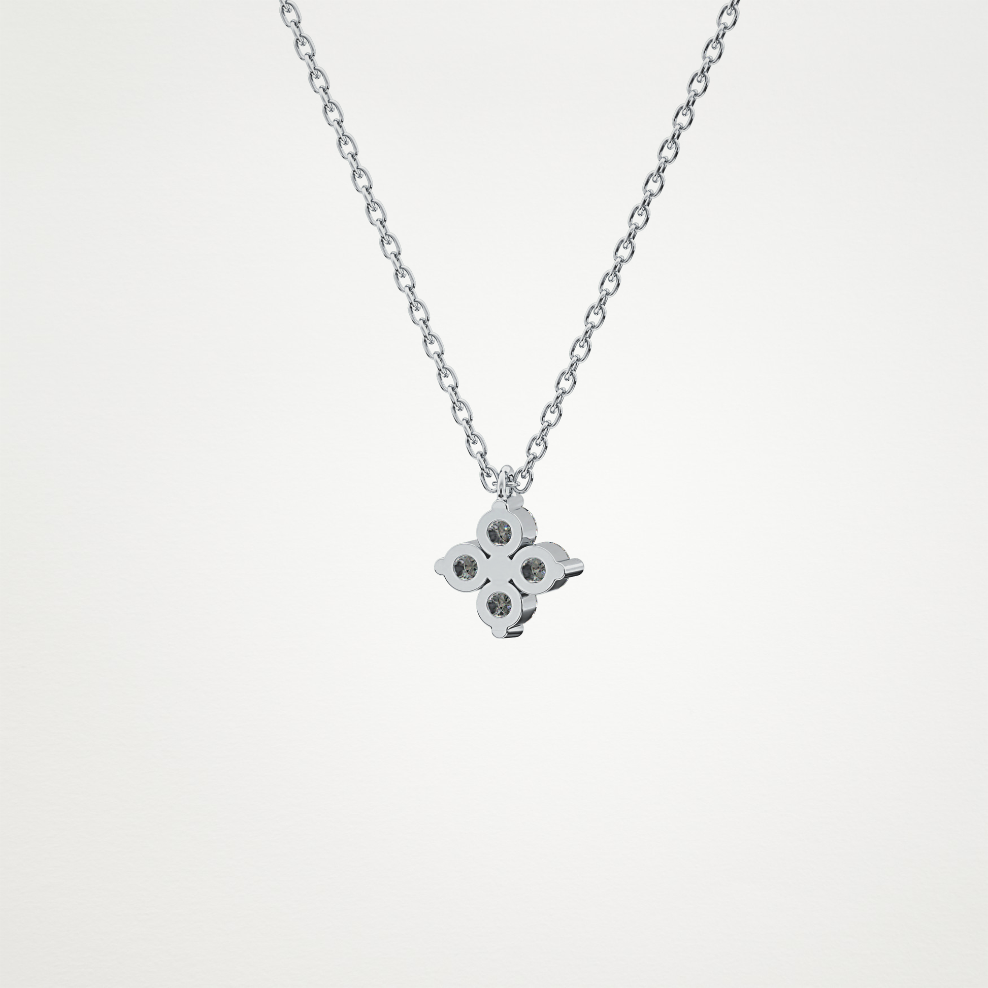 0.16 CT Moissanite Flower Necklace in 14K or 18K Solid Gold – DEF Color, VVS Clarity