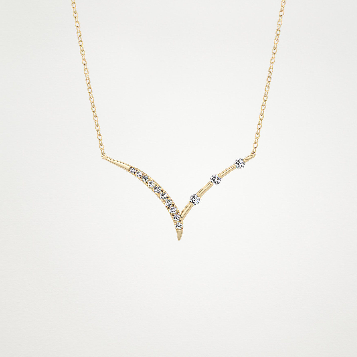0.128 CT Moissanite V Bar Necklace in 14K or 18K Solid Gold – DEF Color, VVS Clarity 8