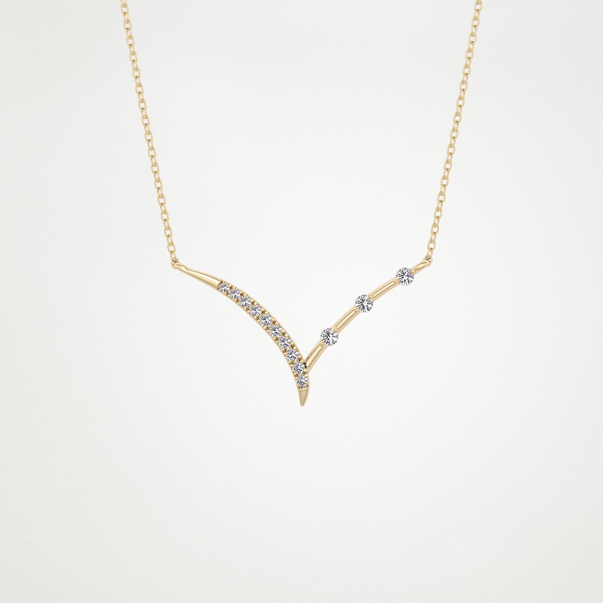 0.128 CT Moissanite V Bar Necklace in 14K or 18K Solid Gold – DEF Color, VVS Clarity 8