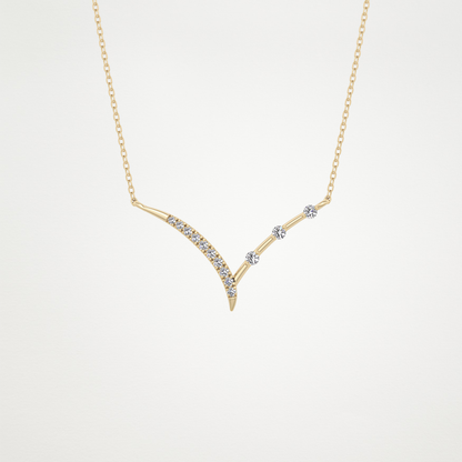 0.128 CT Moissanite V Bar Necklace in 14K or 18K Solid Gold – DEF Color, VVS Clarity 8