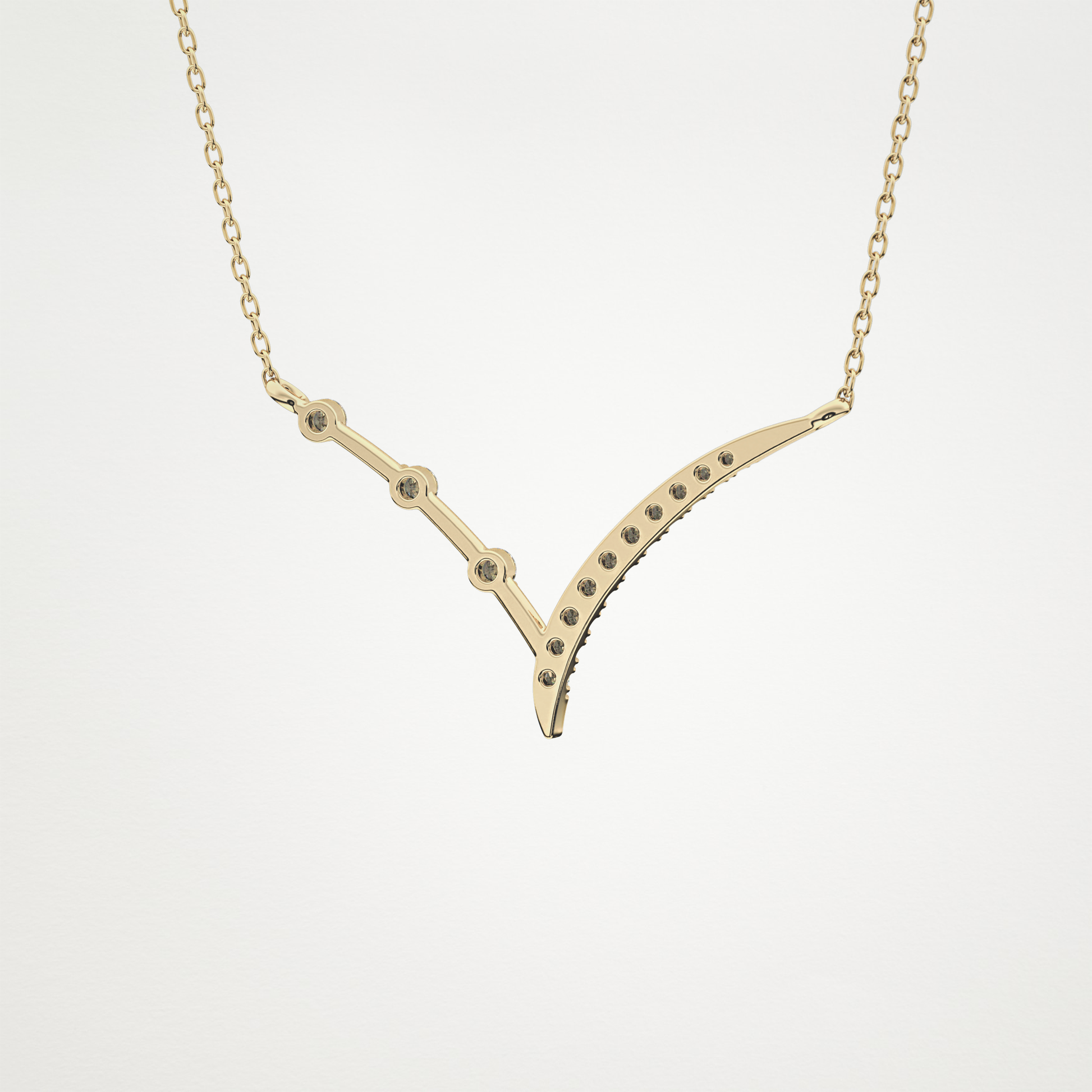 0.128 CT Moissanite V Bar Necklace in 14K or 18K Solid Gold – DEF Color, VVS Clarity 13
