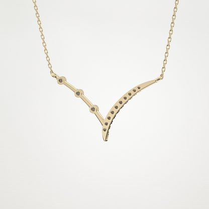 0.128 CT Moissanite V Bar Necklace in 14K or 18K Solid Gold – DEF Color, VVS Clarity 13