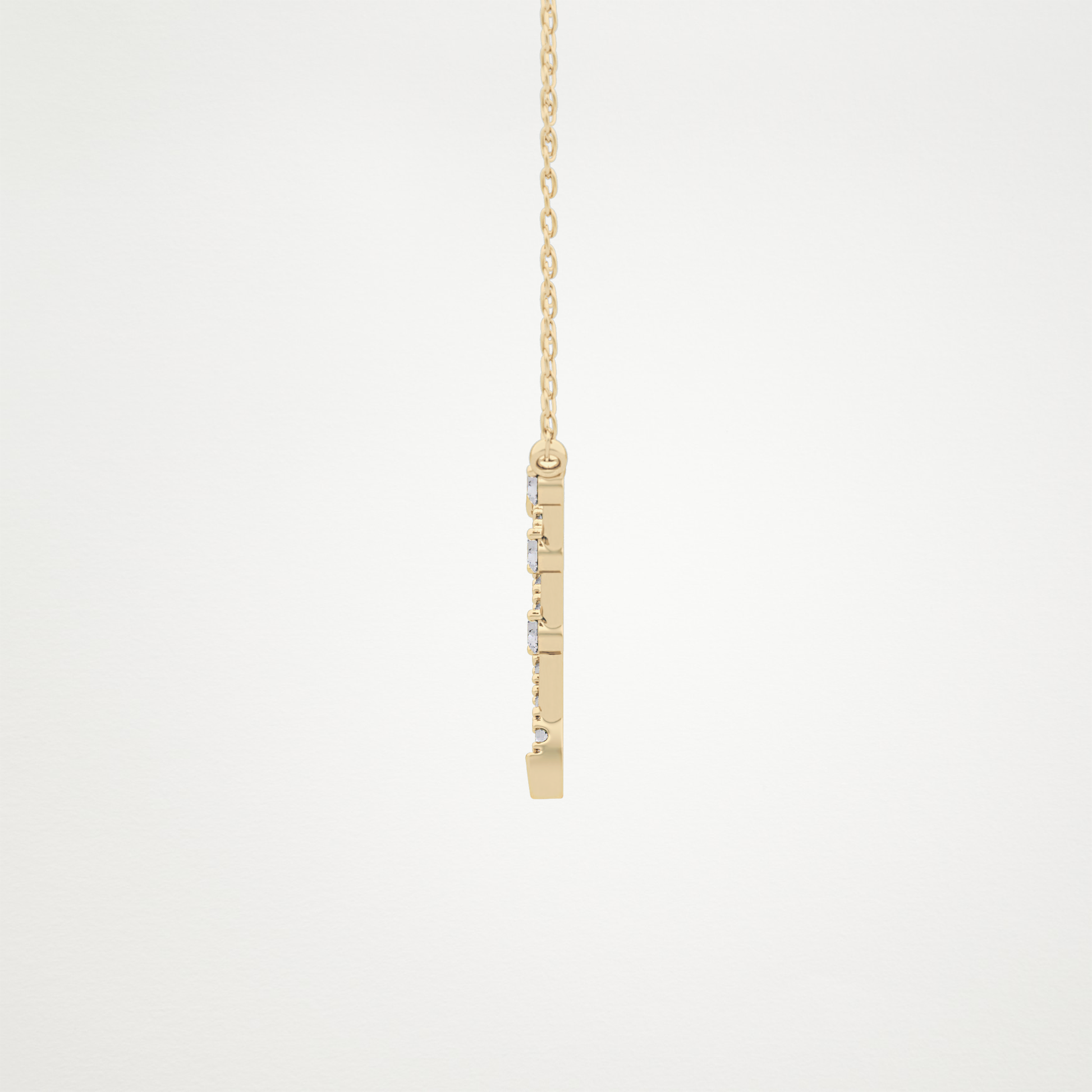 0.128 CT Moissanite V Bar Necklace in 14K or 18K Solid Gold – DEF Color, VVS Clarity 14