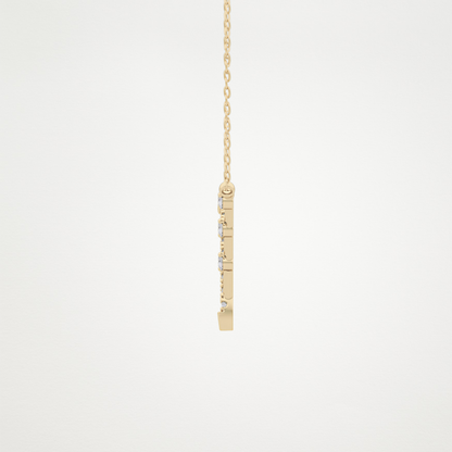 0.128 CT Moissanite V Bar Necklace in 14K or 18K Solid Gold – DEF Color, VVS Clarity 14