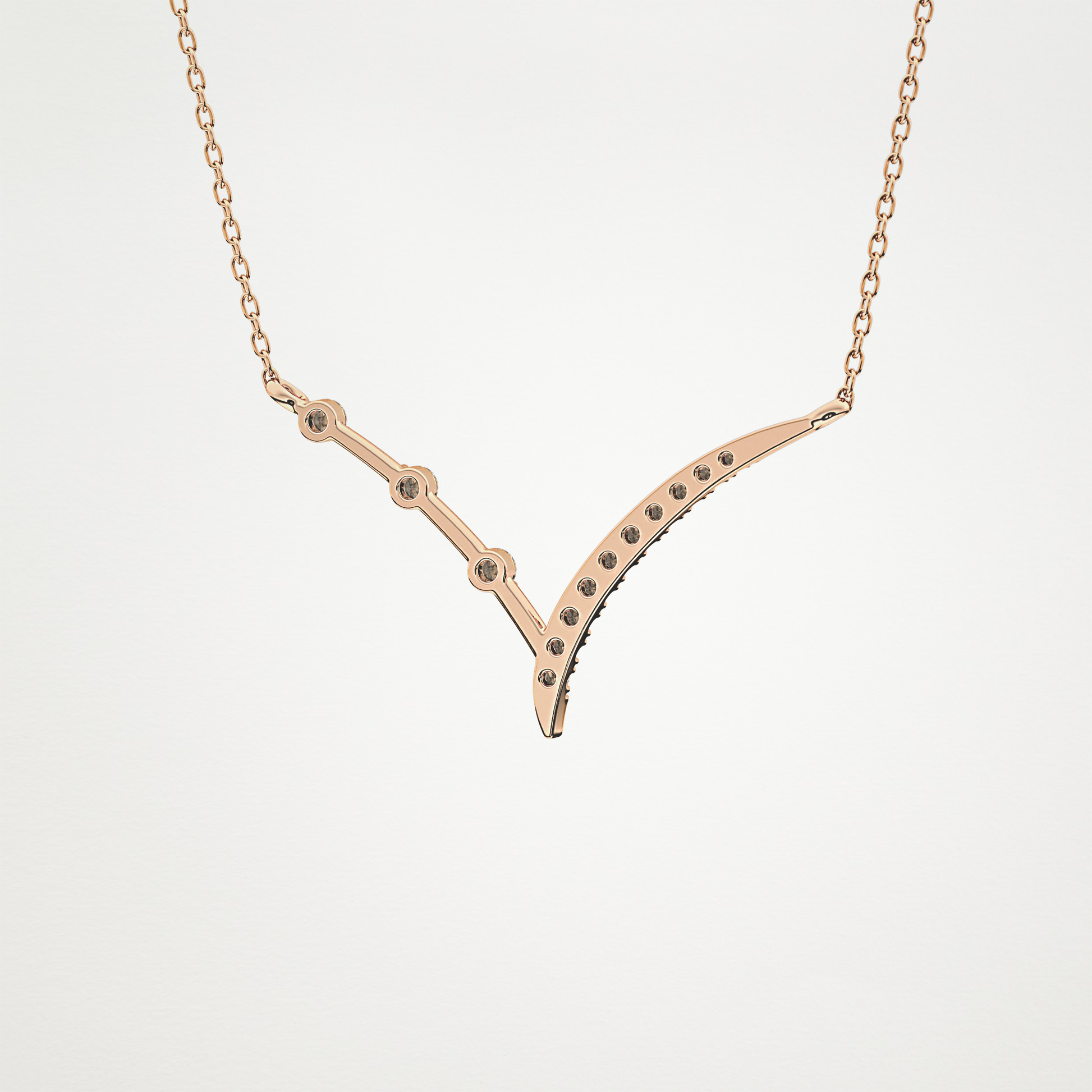 0.128 CT Moissanite V Bar Necklace in 14K or 18K Solid Gold – DEF Color, VVS Clarity 20