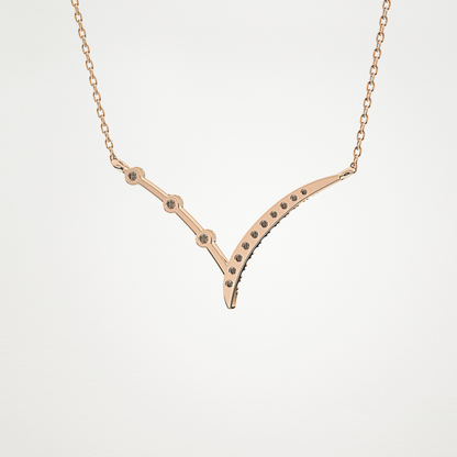 0.128 CT Moissanite V Bar Necklace in 14K or 18K Solid Gold – DEF Color, VVS Clarity 20