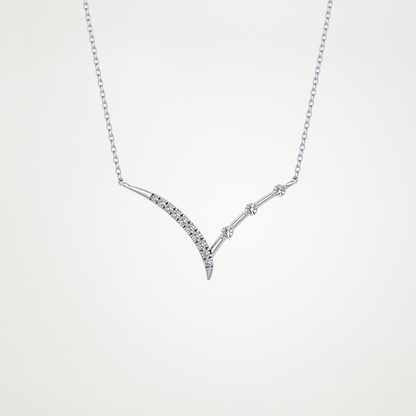 0.128 CT Moissanite V Bar Necklace in 14K or 18K Solid Gold – DEF Color, VVS Clarity 1