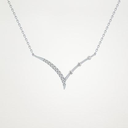 0.128 CT Moissanite V Bar Necklace in 14K or 18K Solid Gold – DEF Color, VVS Clarity 2