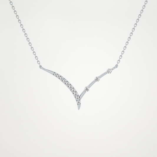 0.128 CT Moissanite V Bar Necklace in 14K or 18K Solid Gold – DEF Color, VVS Clarity 2