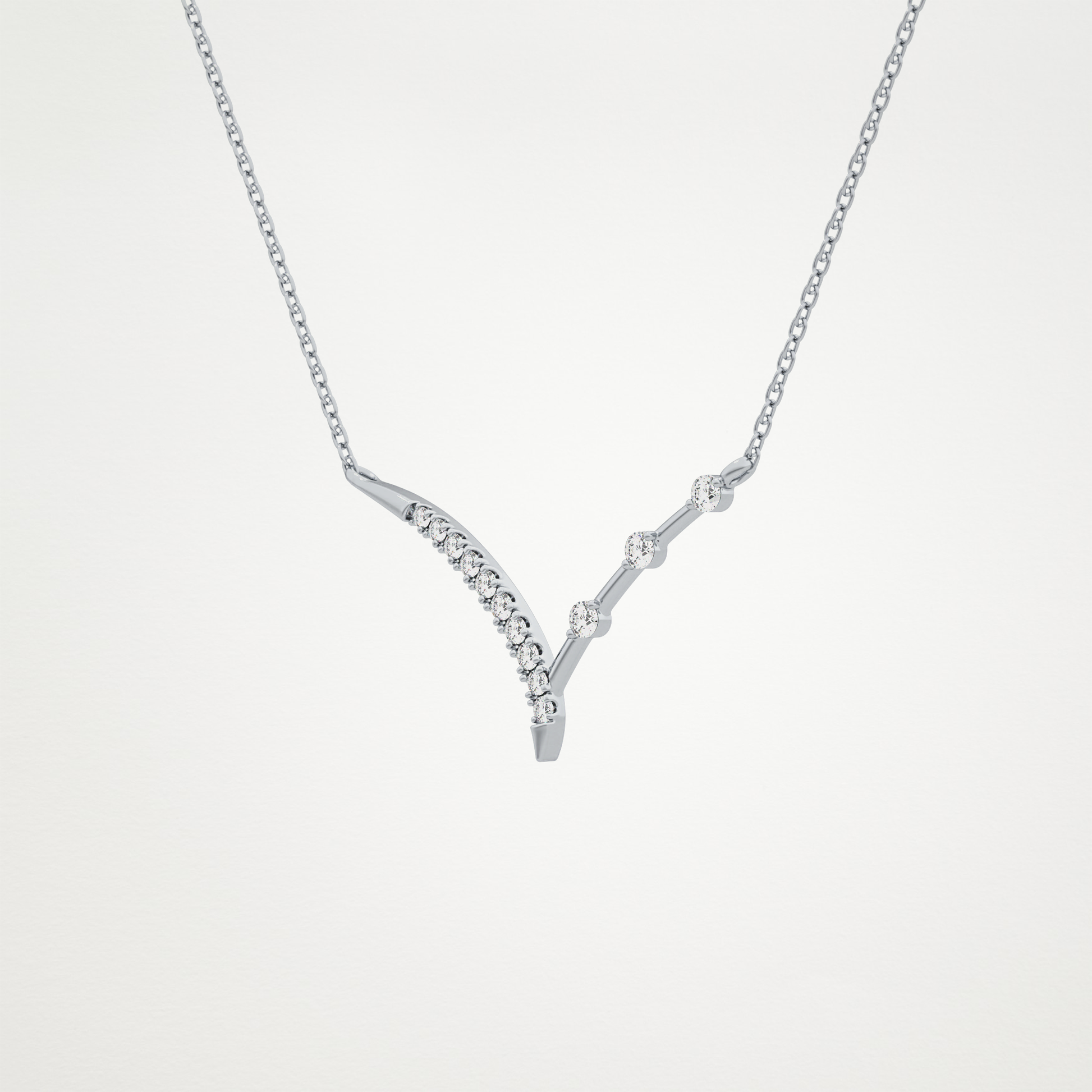 0.128 CT Moissanite V Bar Necklace in 14K or 18K Solid Gold – DEF Color, VVS Clarity 6
