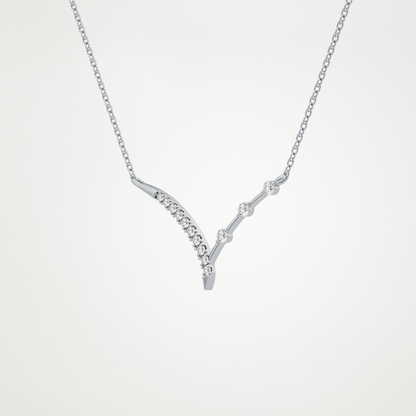 0.128 CT Moissanite V Bar Necklace in 14K or 18K Solid Gold – DEF Color, VVS Clarity 6
