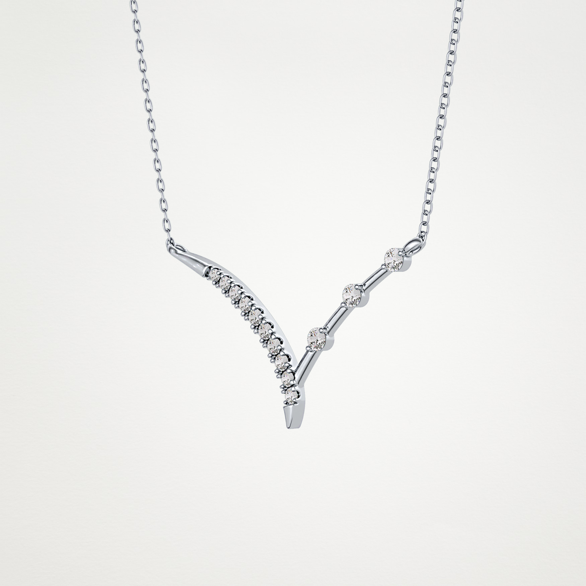 0.128 CT Moissanite V Bar Necklace in 14K or 18K Solid Gold – DEF Color, VVS Clarity 3