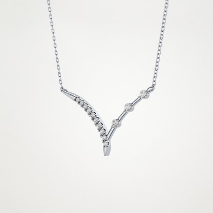 0.128 CT Moissanite V Bar Necklace in 14K or 18K Solid Gold – DEF Color, VVS Clarity 3